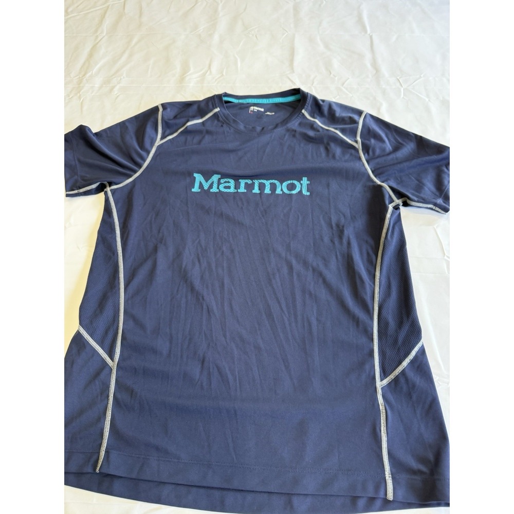 Marmot Windridge With Graphic SS Arctic Navy Mens Medium Performance Shirt